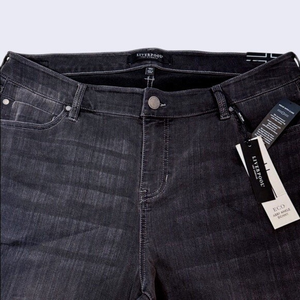 Liverpool Abby Ankle Skinny Jeans Women Dark Grey Eco Friendly Stretch Plus 18W - Picture 2 of 9